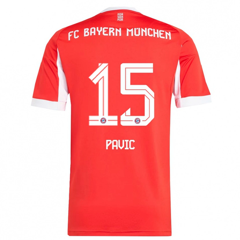 Danxen Women Filip Pavic #15 Red White Home Jersey 2025/26 T-Shirt
