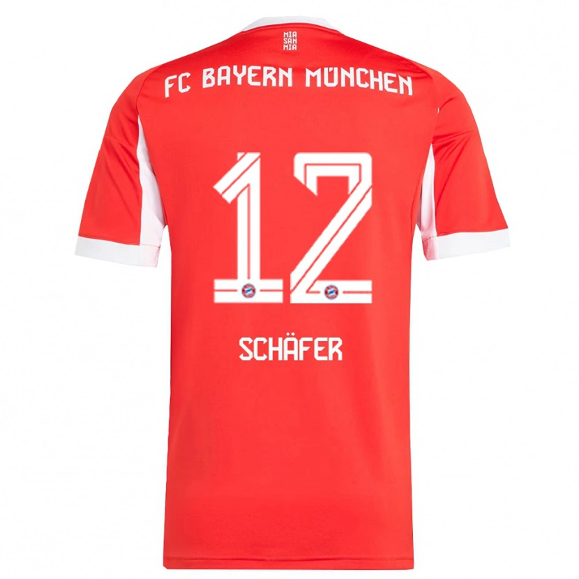 Danxen Women Luis Schäfer #12 Red White Home Jersey 2025/26 T-Shirt