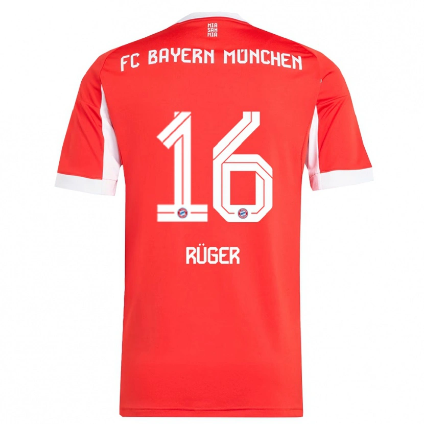 Danxen Women Kurt Rüger #16 Red White Home Jersey 2025/26 T-Shirt
