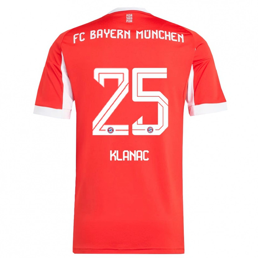 Danxen Women Luka Klanac #25 Red White Home Jersey 2025/26 T-Shirt