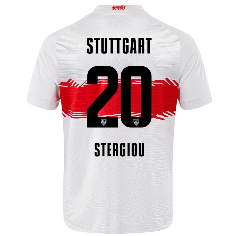 Danxen Women Leonidas Stergiou #20 White Red Home Jersey 2025/26 T-Shirt