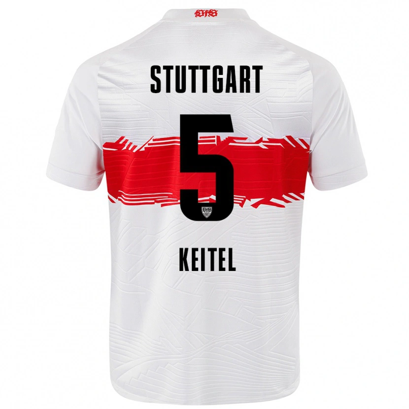 Danxen Women Yannik Keitel #5 White Red Home Jersey 2025/26 T-Shirt