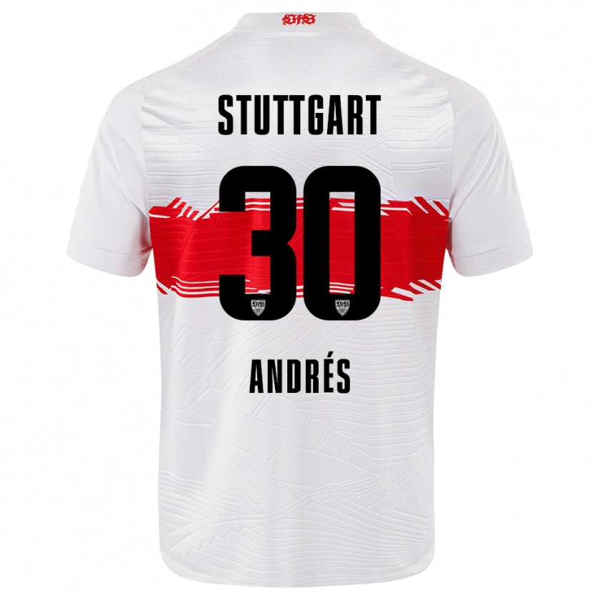 Danxen Women Chema Andrés #30 White Red Home Jersey 2025/26 T-Shirt