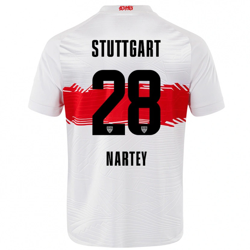 Danxen Women Nikolas Nartey #28 White Red Home Jersey 2025/26 T-Shirt