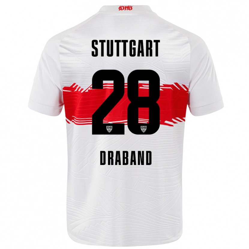 Danxen Women Dominik Draband #28 White Red Home Jersey 2025/26 T-Shirt