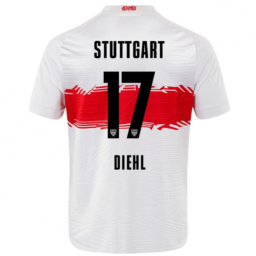Danxen Women Justin Diehl #17 White Red Home Jersey 2025/26 T-Shirt