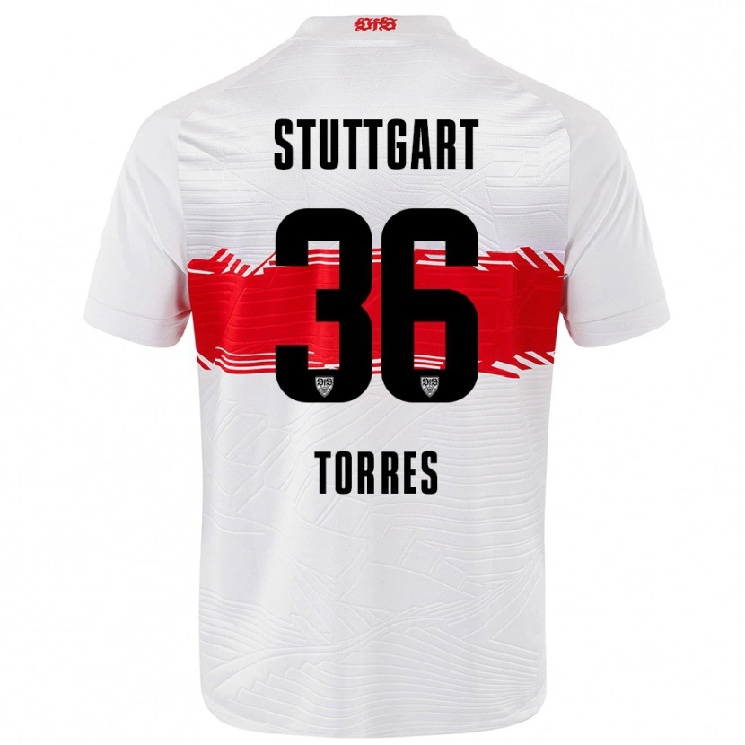Danxen Women Yohann Torres #36 White Red Home Jersey 2025/26 T-Shirt