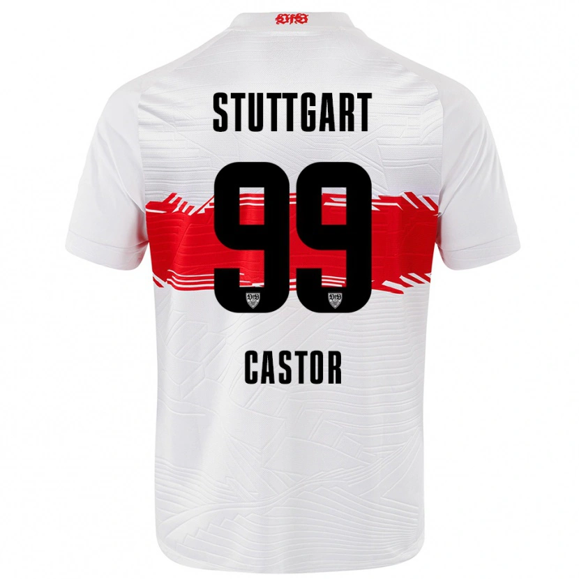 Danxen Women Gillian Castor #99 White Red Home Jersey 2025/26 T-Shirt
