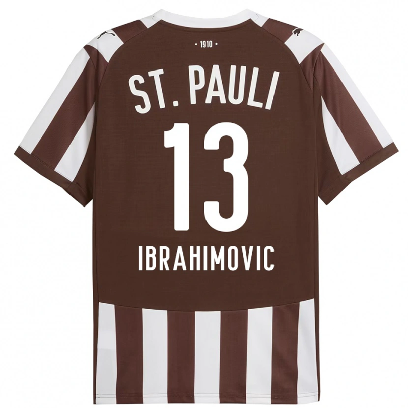 Danxen Women Ajdin Ibrahimovic #13 Coffee White Home Jersey 2025/26 T-Shirt