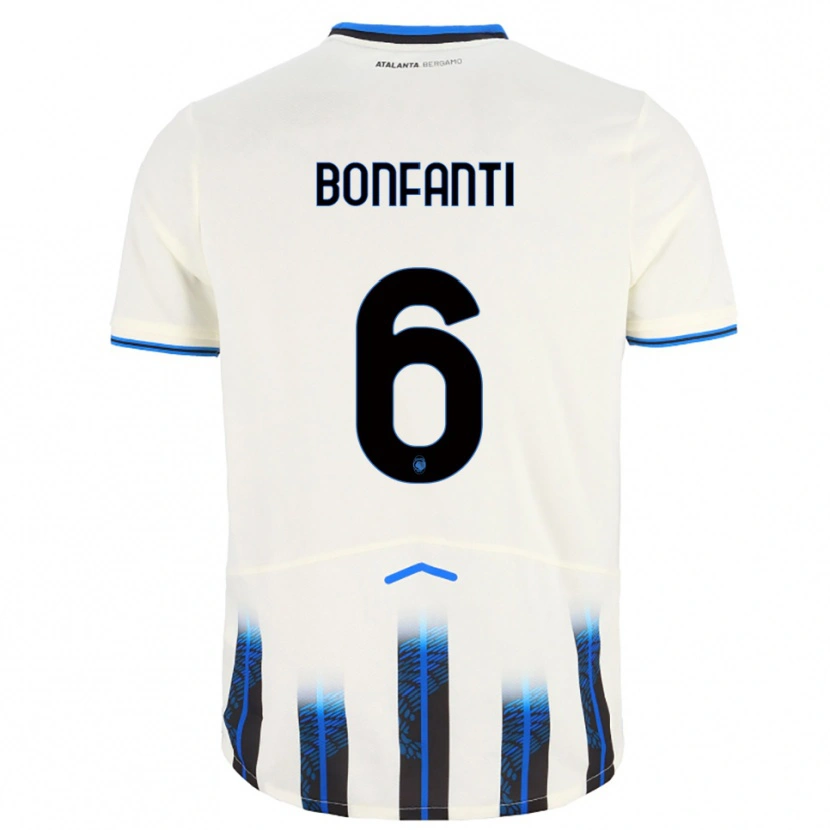 Danxen Women Giovanni Bonfanti #6 White Blue Away Jersey 2025/26 T-Shirt