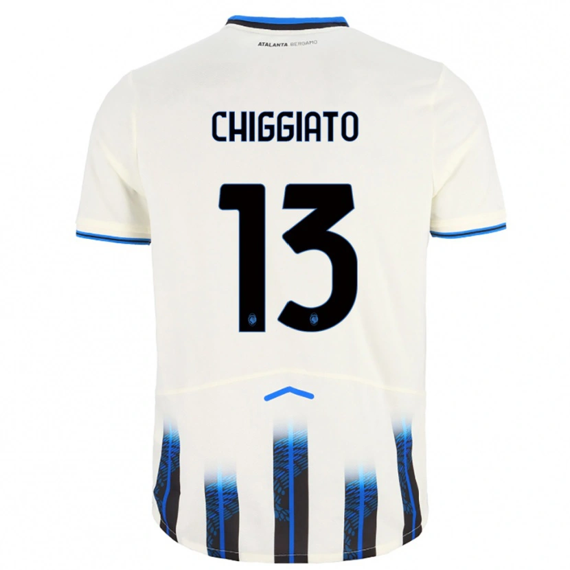 Danxen Women Gabriele Chiggiato #13 White Blue Away Jersey 2025/26 T-Shirt