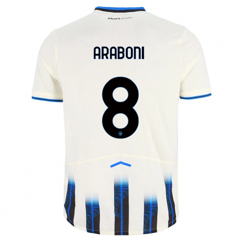 Danxen Women Sebastiano Araboni #8 White Blue Away Jersey 2025/26 T-Shirt