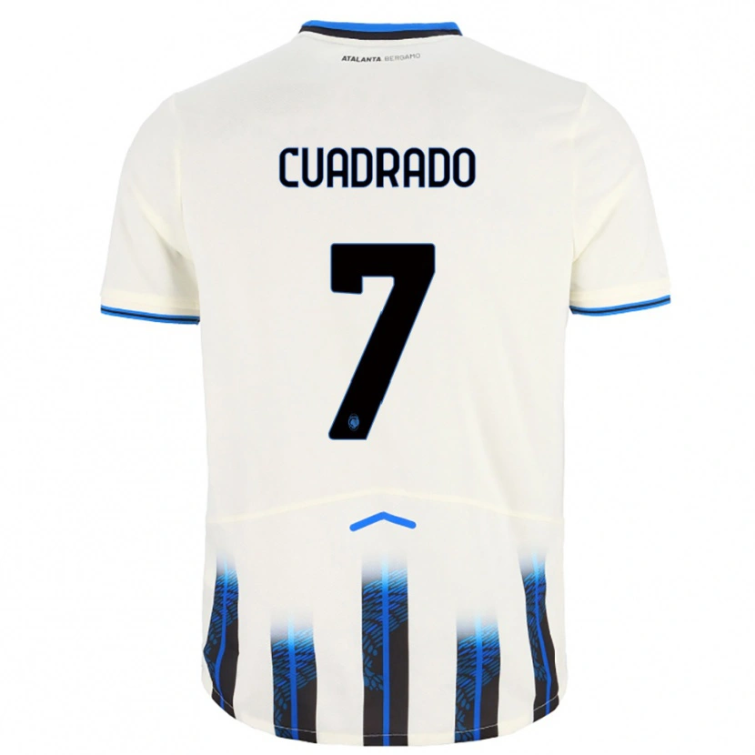 Danxen Women Juan Cuadrado #7 White Blue Away Jersey 2025/26 T-Shirt