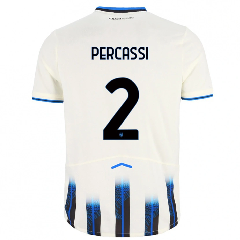 Danxen Women Giovanni Percassi #2 White Blue Away Jersey 2025/26 T-Shirt