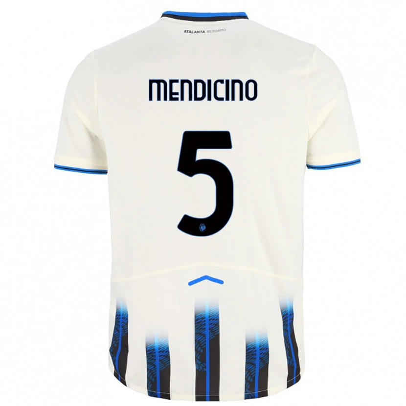 Danxen Women Leonardo Mendicino #5 White Blue Away Jersey 2025/26 T-Shirt
