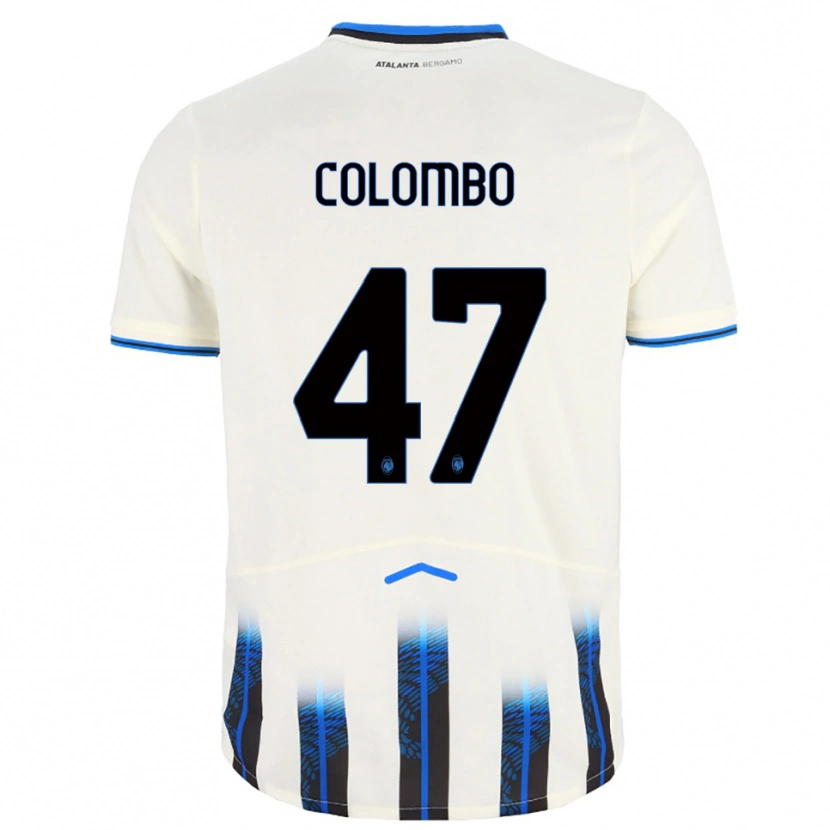 Danxen Women Matteo Colombo #47 White Blue Away Jersey 2025/26 T-Shirt