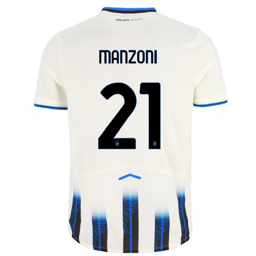 Danxen Women Alberto Manzoni #21 White Blue Away Jersey 2025/26 T-Shirt