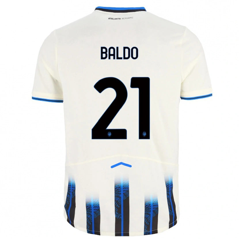 Danxen Women Nicolò Baldo #21 White Blue Away Jersey 2025/26 T-Shirt