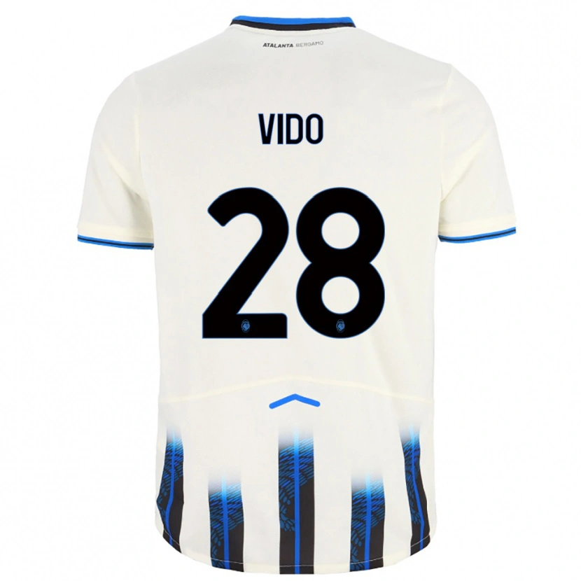 Danxen Women Luca Vido #28 White Blue Away Jersey 2025/26 T-Shirt