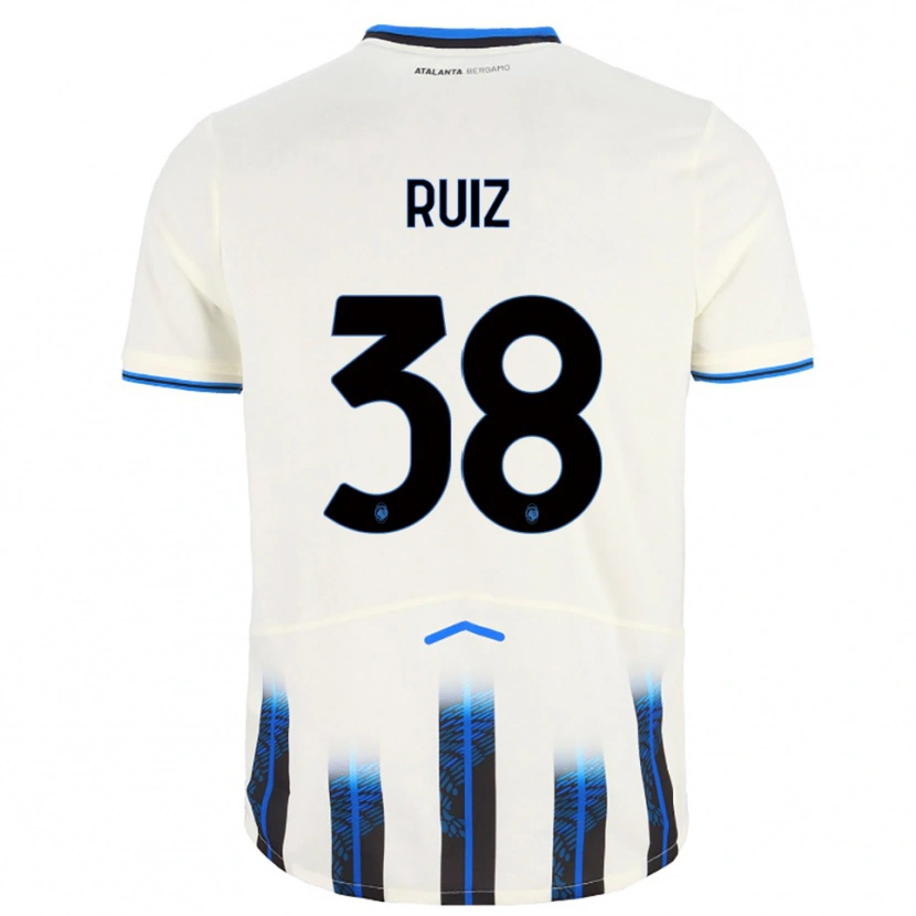 Danxen Women Gerard Ruiz #38 White Blue Away Jersey 2025/26 T-Shirt