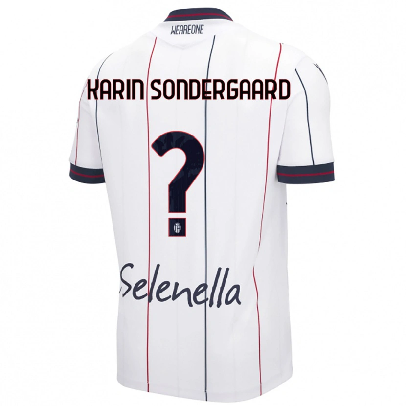 Danxen Women Alice Karin Sondergaard #0 White Royal Blue Away Jersey 2025/26 T-Shirt