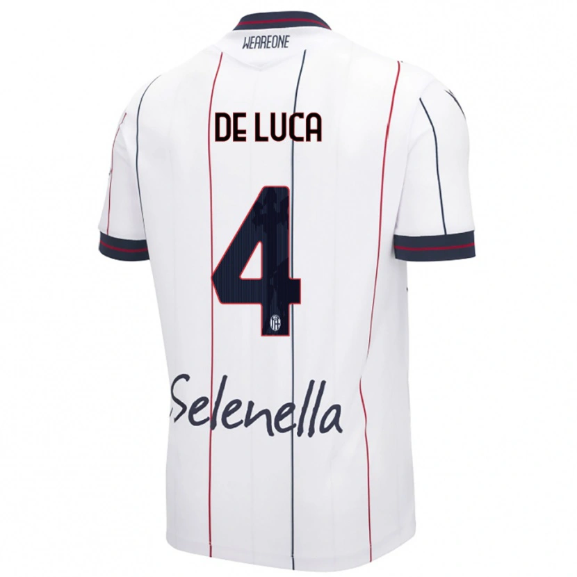 Danxen Women Alessandro De Luca #4 White Royal Blue Away Jersey 2025/26 T-Shirt