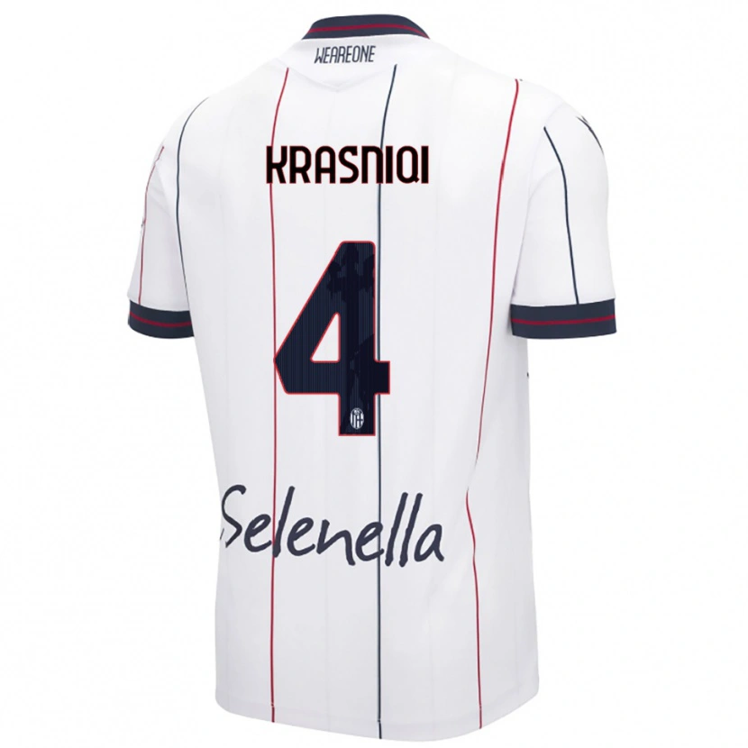 Danxen Women Besalet Krasniqi #4 White Royal Blue Away Jersey 2025/26 T-Shirt