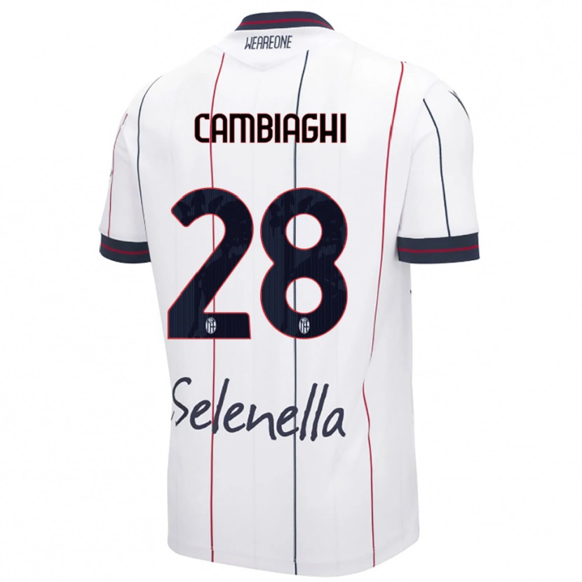 Danxen Women Nicolò Cambiaghi #28 White Royal Blue Away Jersey 2025/26 T-Shirt