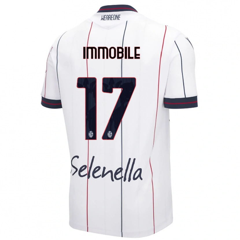 Danxen Women Ciro Immobile #17 White Royal Blue Away Jersey 2025/26 T-Shirt