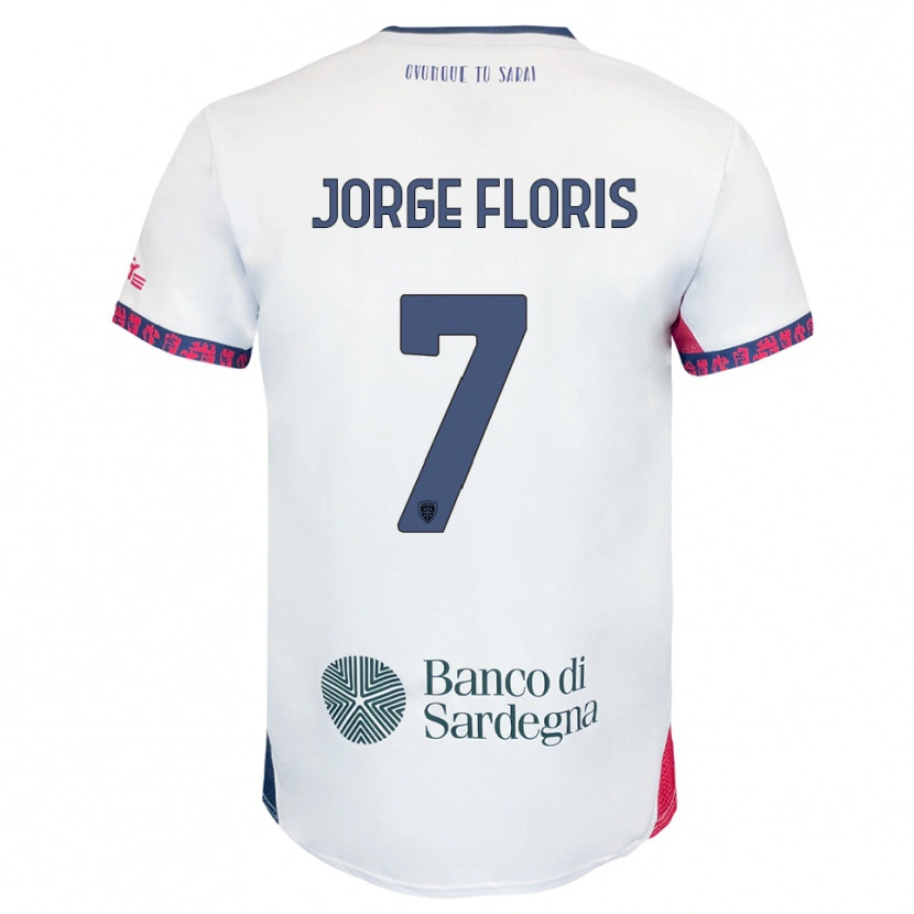 Danxen Women Nicolò Jorge Floris #7 White Navy Red Away Jersey 2025/26 T-Shirt