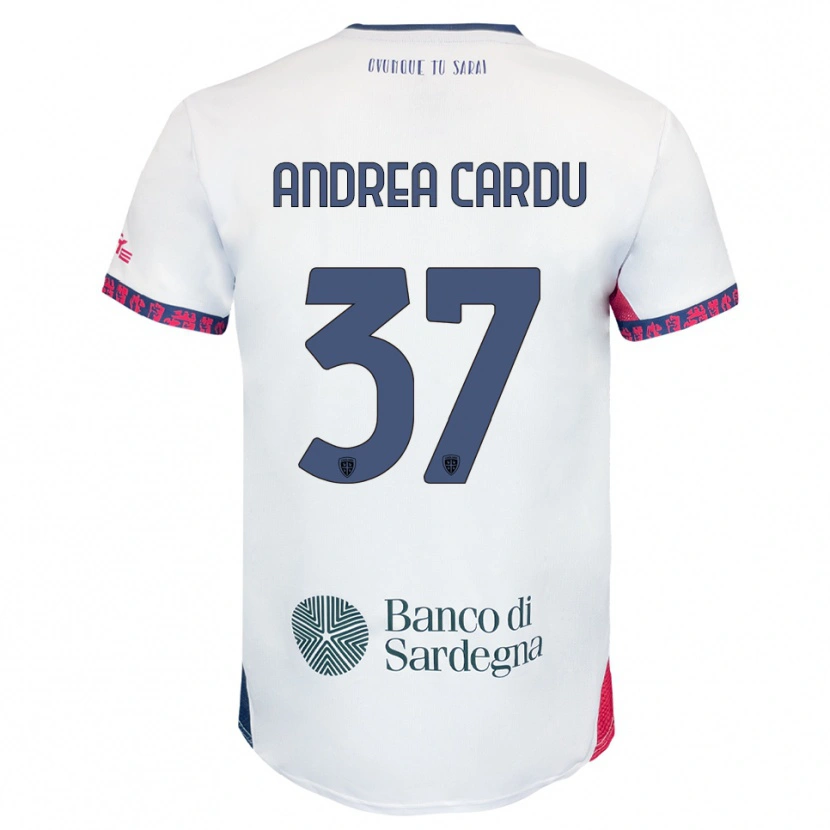 Danxen Women Giovanni Andrea Cardu #37 White Navy Red Away Jersey 2025/26 T-Shirt