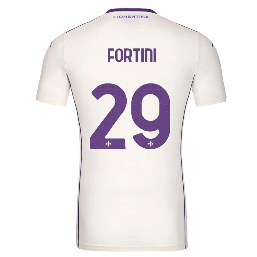 Danxen Women Niccolò Fortini #29 White Purple Red Away Jersey 2025/26 T-Shirt