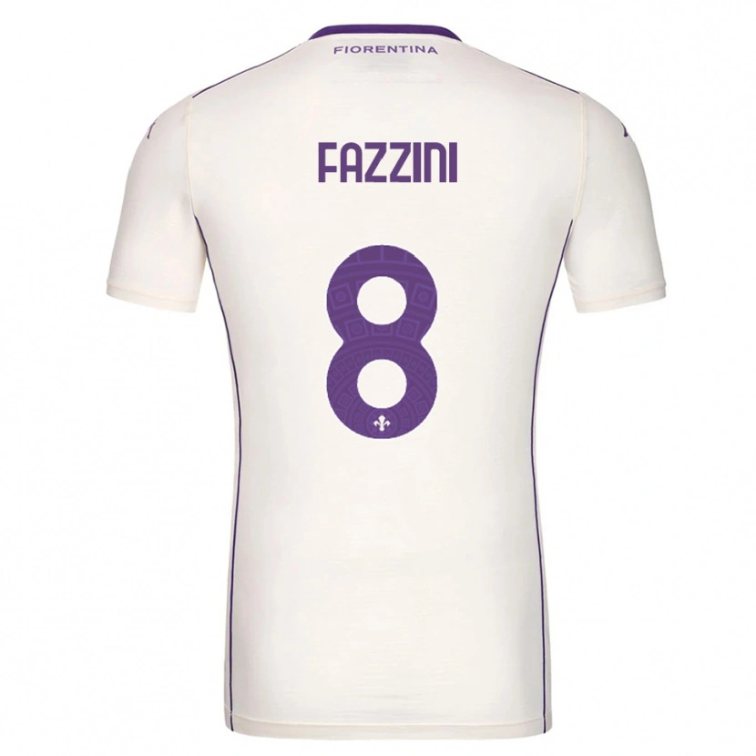 Danxen Women Jacopo Fazzini #8 White Purple Red Away Jersey 2025/26 T-Shirt