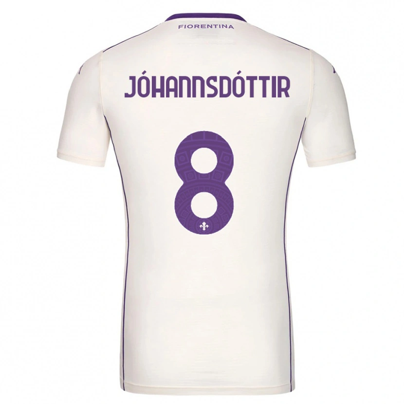 Danxen Women Alexandra Jóhannsdóttir #8 White Purple Red Away Jersey 2025/26 T-Shirt