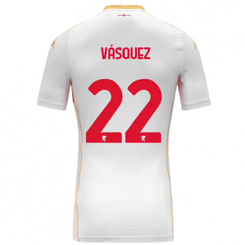Danxen Women Johan Vásquez #22 White Red Away Jersey 2025/26 T-Shirt
