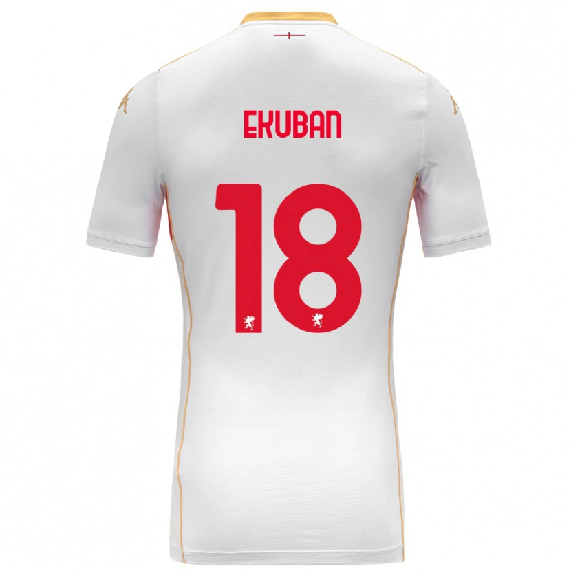 Danxen Women Caleb Ekuban #18 White Red Away Jersey 2025/26 T-Shirt