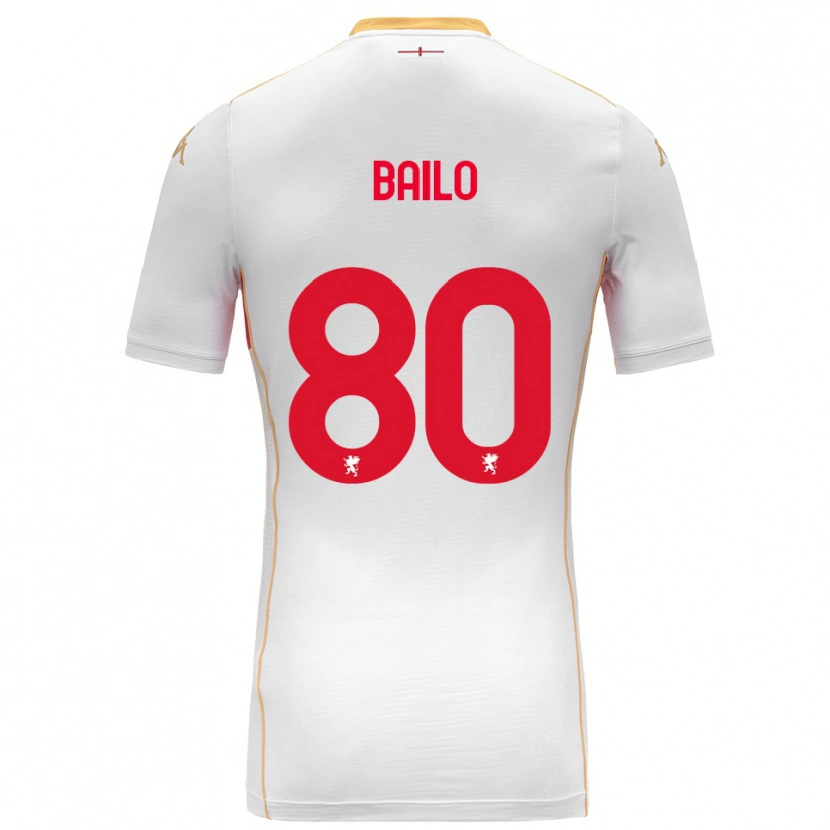Danxen Women Giorgio Bailo #80 White Red Away Jersey 2025/26 T-Shirt