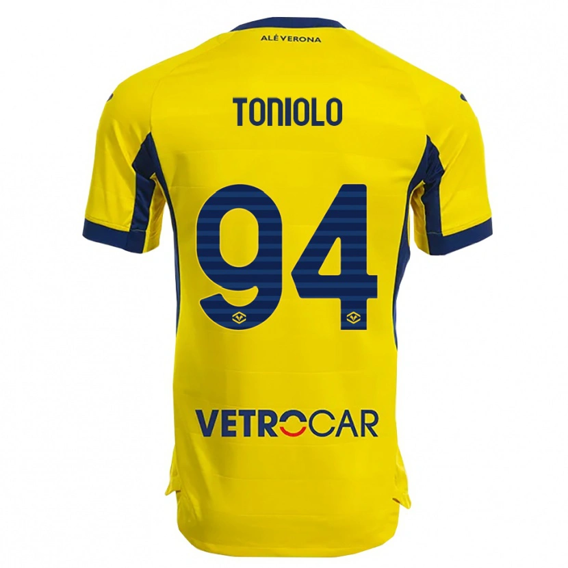 Danxen Women Giacomo Toniolo #94 Yellow Navy Away Jersey 2025/26 T-Shirt
