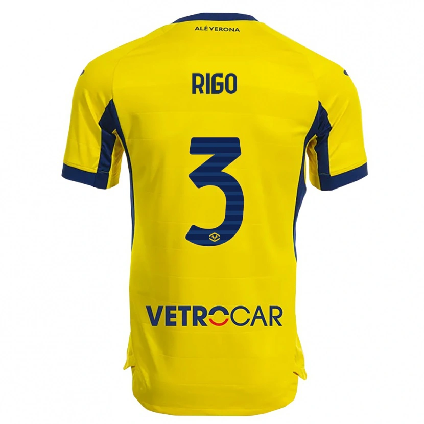 Danxen Women Mattia Rigo #3 Yellow Navy Away Jersey 2025/26 T-Shirt