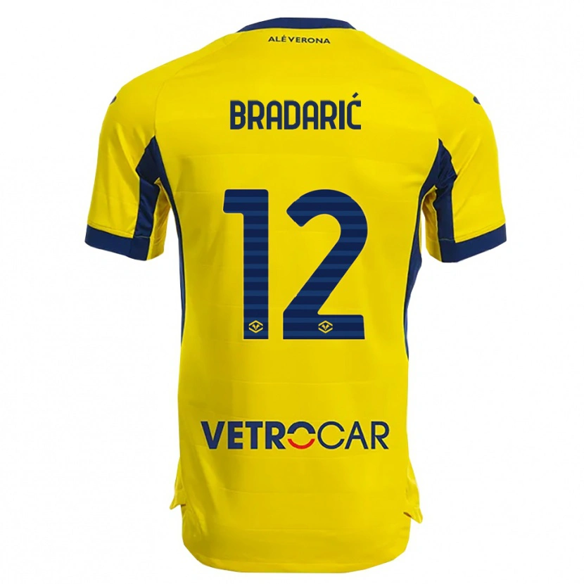 Danxen Women Domagoj Bradarić #12 Yellow Navy Away Jersey 2025/26 T-Shirt