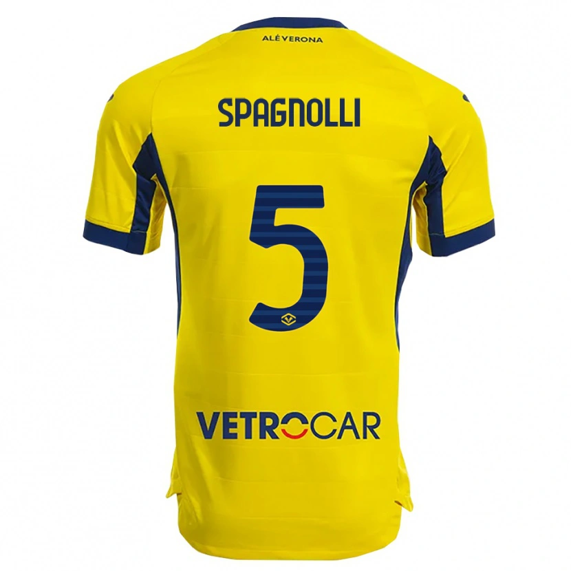 Danxen Women Matteo Spagnolli #5 Yellow Navy Away Jersey 2025/26 T-Shirt