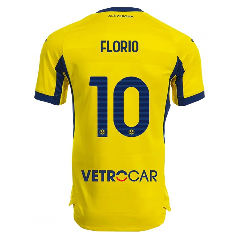 Danxen Women Mattia Florio #10 Yellow Navy Away Jersey 2025/26 T-Shirt