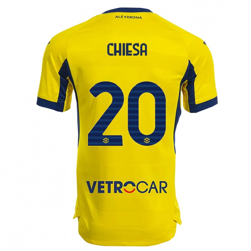 Danxen Women Mattia Chiesa #20 Yellow Navy Away Jersey 2025/26 T-Shirt