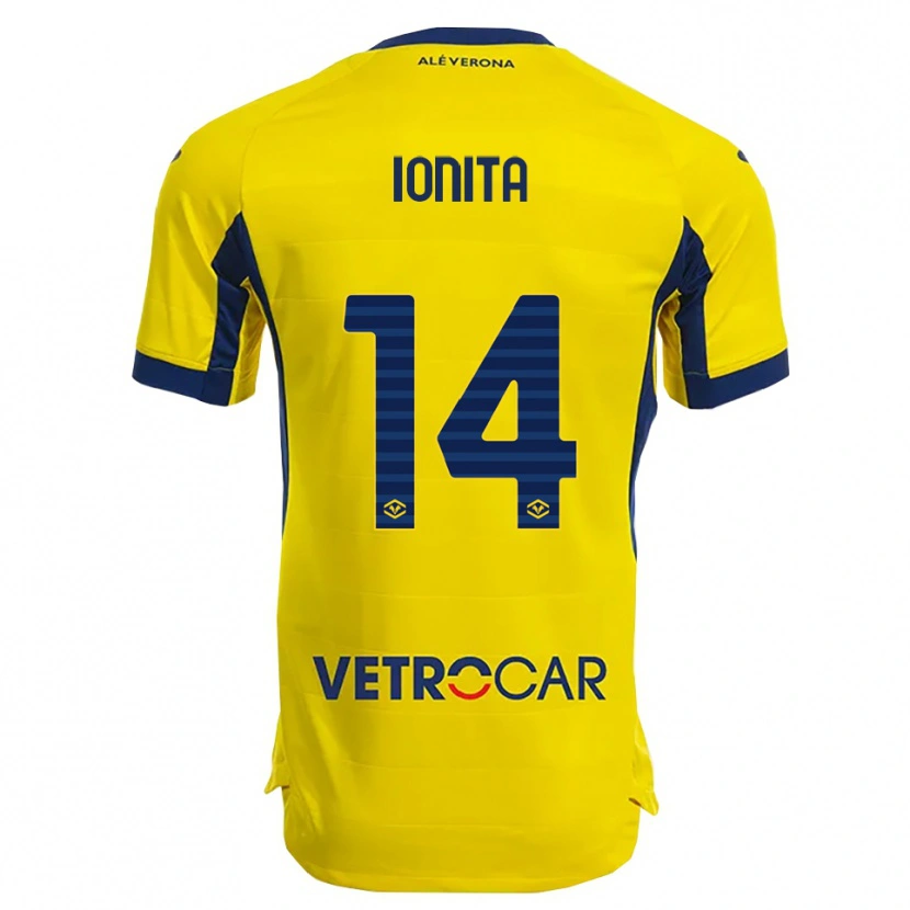 Danxen Women Alexandru Ioniță #14 Yellow Navy Away Jersey 2025/26 T-Shirt