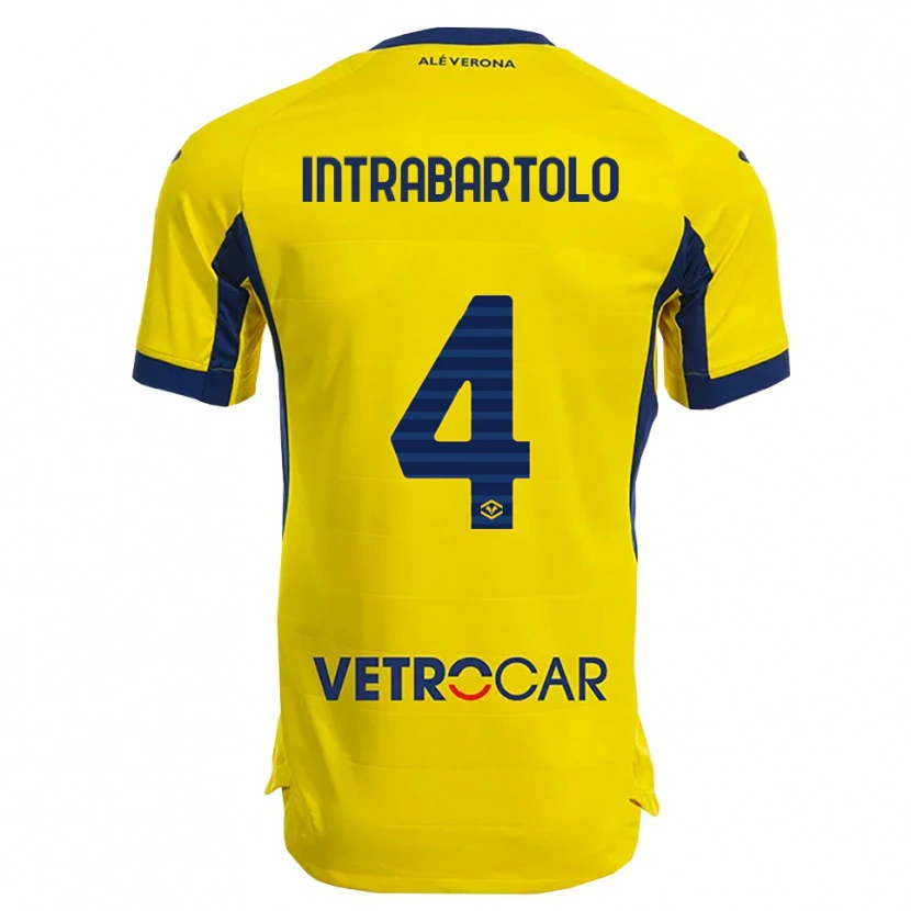 Danxen Women Denis Intrabartolo #4 Yellow Navy Away Jersey 2025/26 T-Shirt
