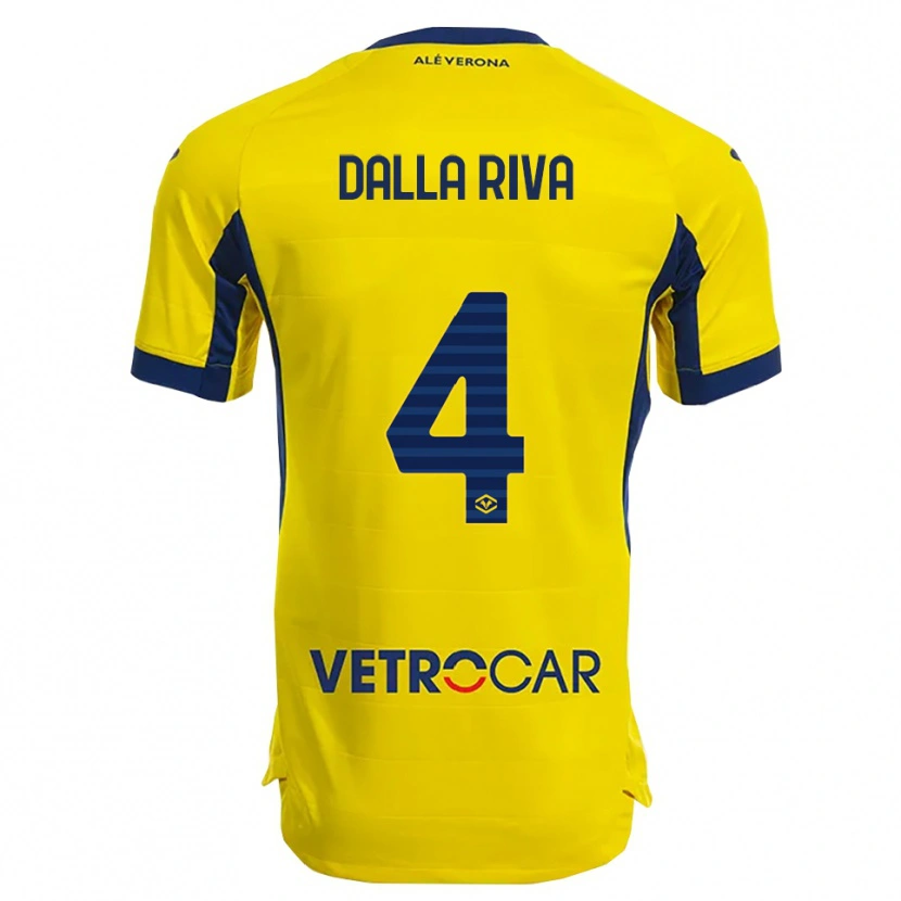 Danxen Women Stefano Dalla Riva #4 Yellow Navy Away Jersey 2025/26 T-Shirt
