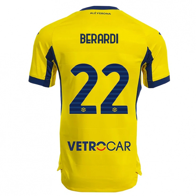 Danxen Women Alessandro Berardi #22 Yellow Navy Away Jersey 2025/26 T-Shirt