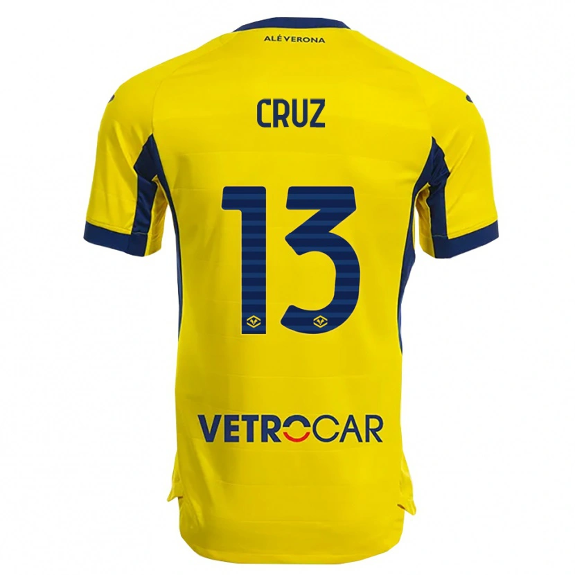 Danxen Women Juan Manuel Cruz #13 Yellow Navy Away Jersey 2025/26 T-Shirt