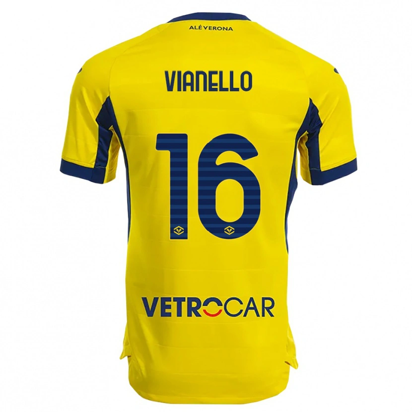 Danxen Women Diego Vianello #16 Yellow Navy Away Jersey 2025/26 T-Shirt