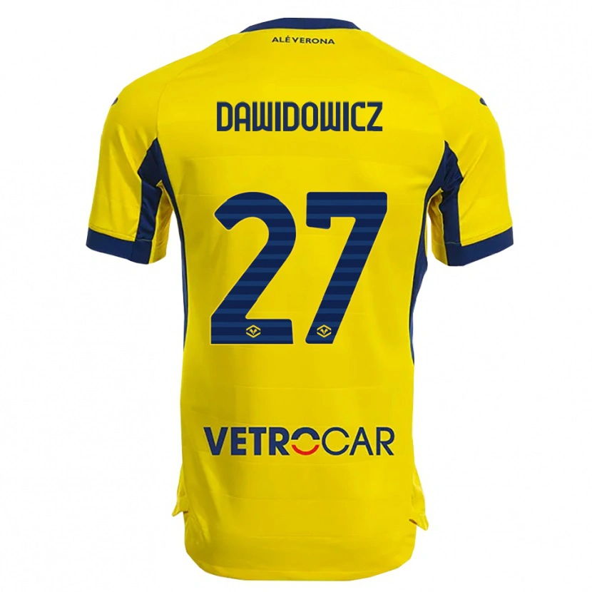 Danxen Women Pawel Dawidowicz #27 Yellow Navy Away Jersey 2025/26 T-Shirt